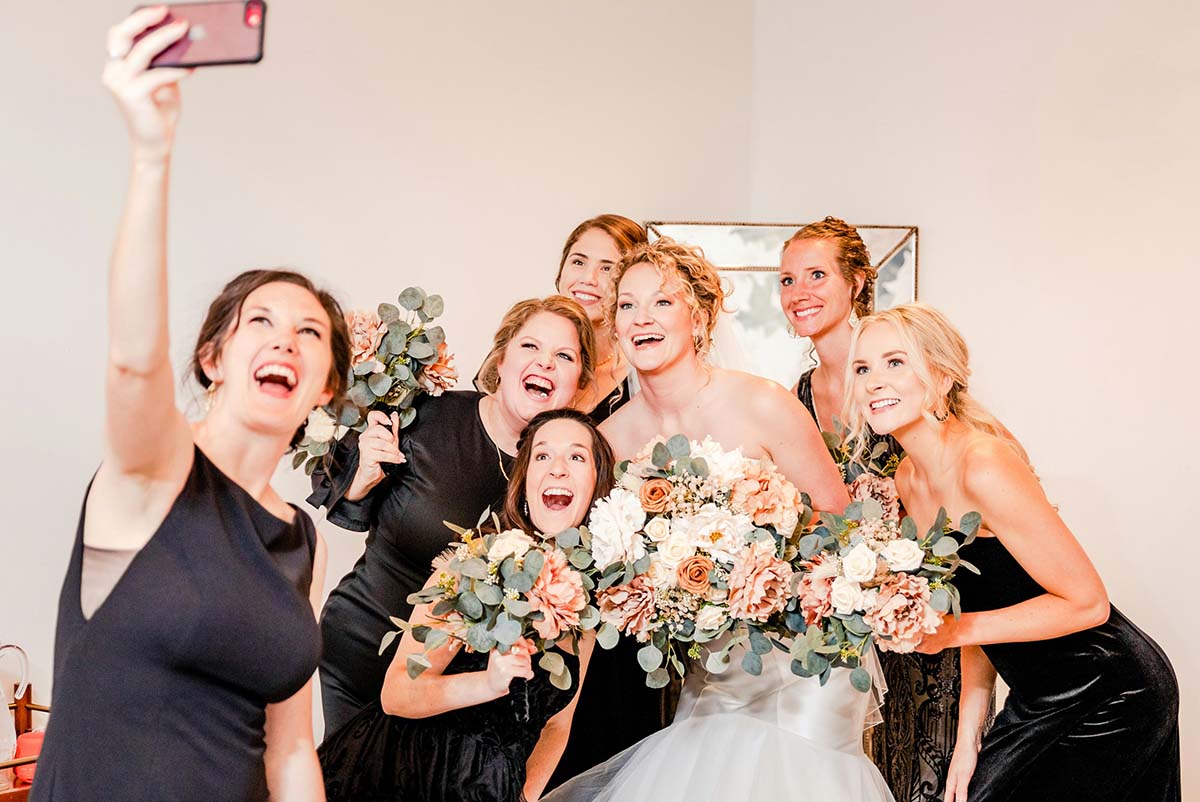 The bride and bridesmaids all want that pic too! Share it instantly with Spime