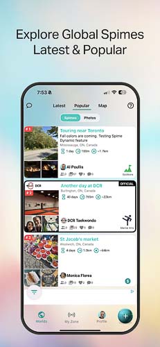 Explore global spimes